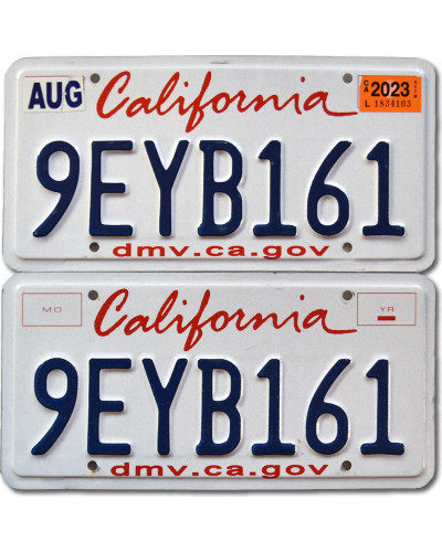 Amerikai rendszám California 9EYB161 pár