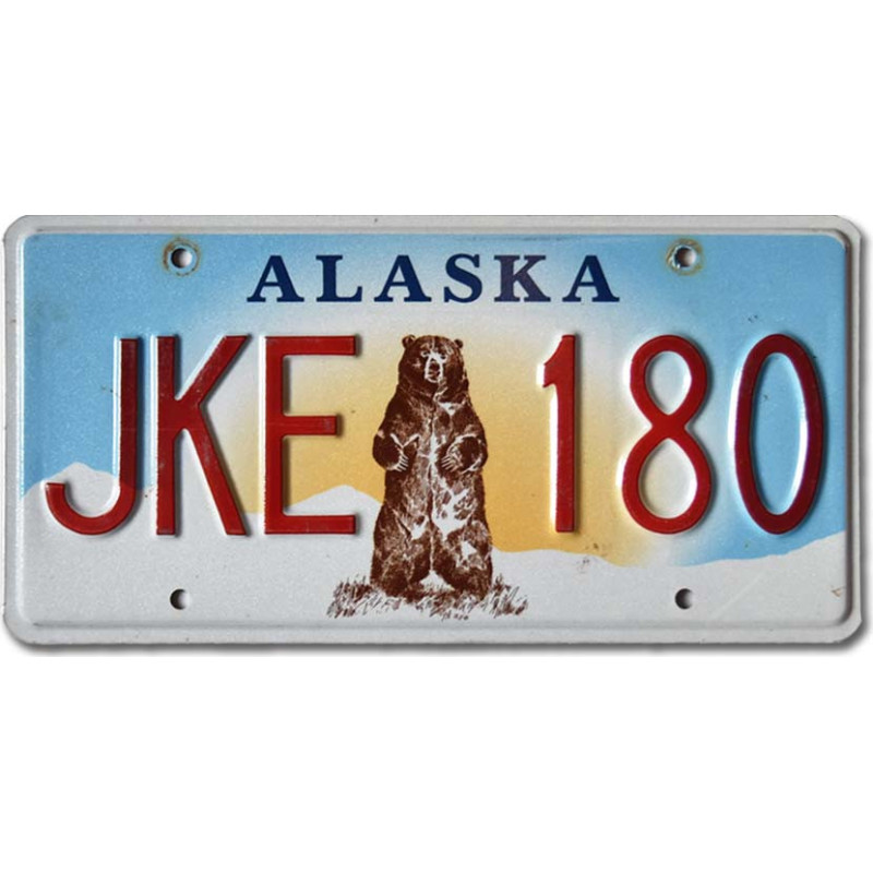 Amerikai rendszám Alaska Grizzly Bear JKE 180