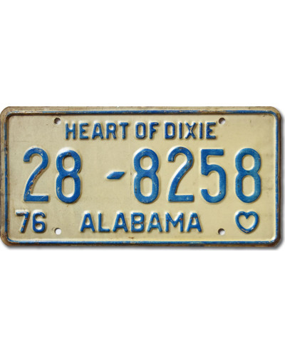 Amerikai rendszám Alabama 1976 Heart of Dixie 28-8258