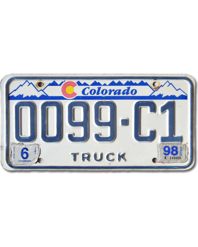 Amerikai rendszám Colorado Mountains Truck 0099-C1