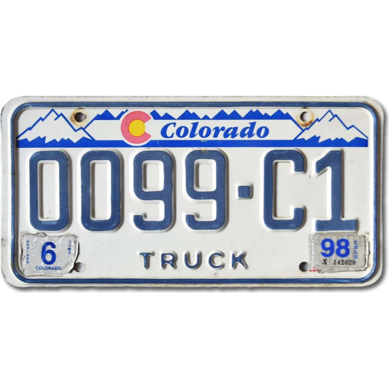 Amerikai rendszám Colorado Mountains Truck 0099-C1