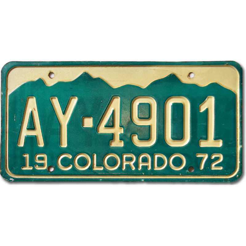 Amerikai rendszám Colorado 1972 Green Mountains AY-4901