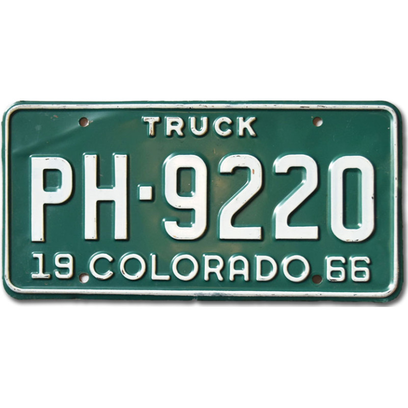 Amerikai rendszám Colorado Truck 1966 Green PH-9220