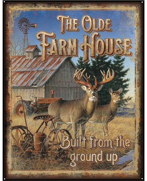 Plechová cedule Olde Farm House 40 cm x 32 cm