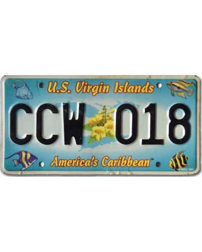 Amerikai rendszám Virgin Island Carribean CCW 018