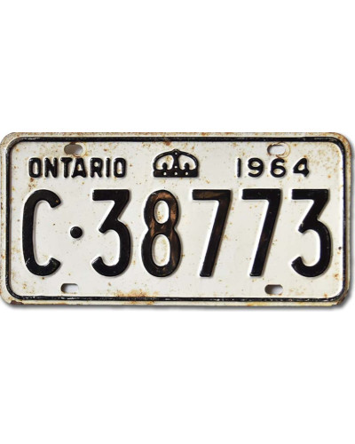 Kanadai rendszám Ontario 1964 C-38773