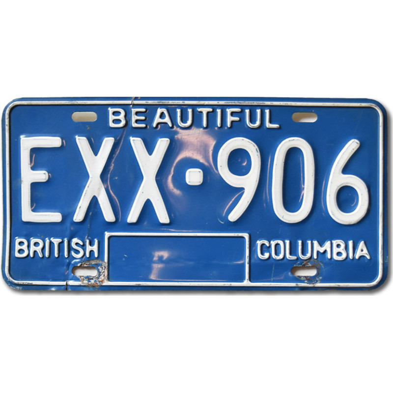 Kanadai rendszám British Columbia Blue Beautiful EXX-906