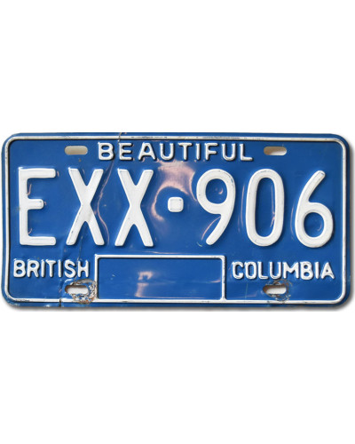 Kanadai rendszám British Columbia Blue Beautiful EXX-906