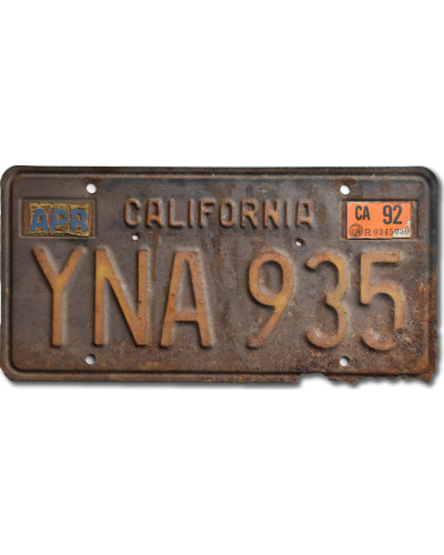 Amerikai rendszám California 1963 Black YNA-935