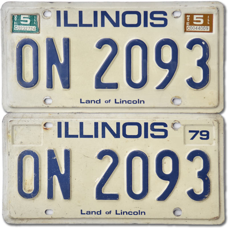 Amerikai rendszám Illinois Land of Lincoln ON 2093 pár