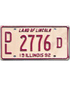Americká SPZ Illinois 1992 Land of Lincoln DL 2776