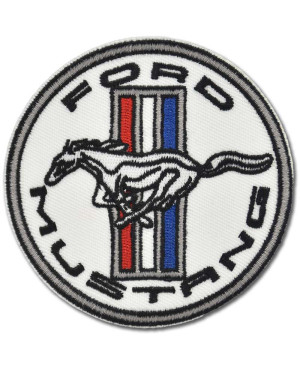 Nášivka Ford Mustang White 8 cm