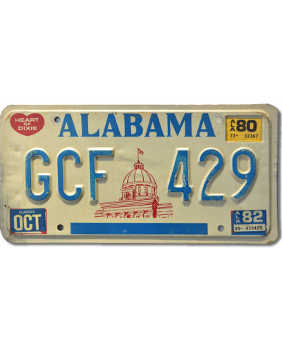 Amerikai rendszám Alabama Capitol GCF 429