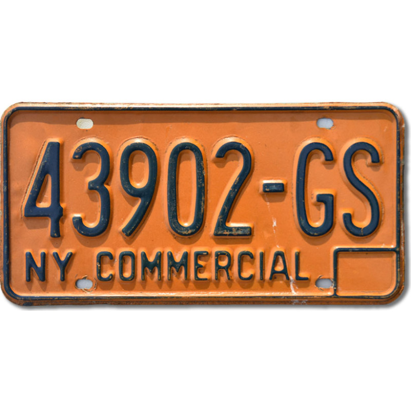 Amerikai rendszám New York Commercial 43902-GS