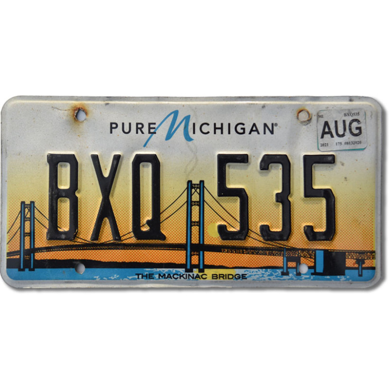 Amerikai rendszám Michigan Mackinac Bridge BQX 535