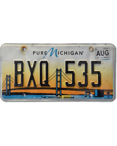 Amerikai rendszám Michigan Mackinac Bridge BQX 535