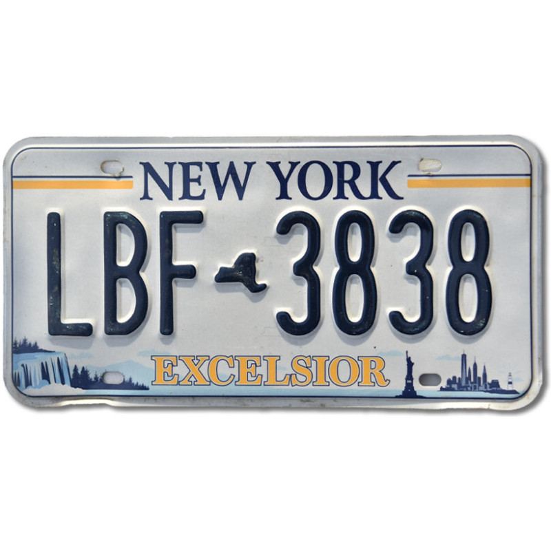 Amerikai rendszám New York Excelsior LBF 3838