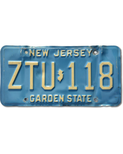Amerikai rendszám New Jersey Blue Garden ZTU-118