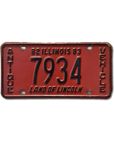 Amerikai rendszám Illinois 1983 Antique Vehicle 7934