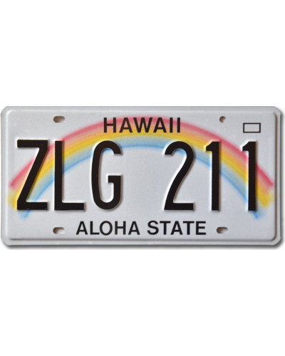 Amerikai rendszám Hawaii Aloha Rainbow ZLG 211