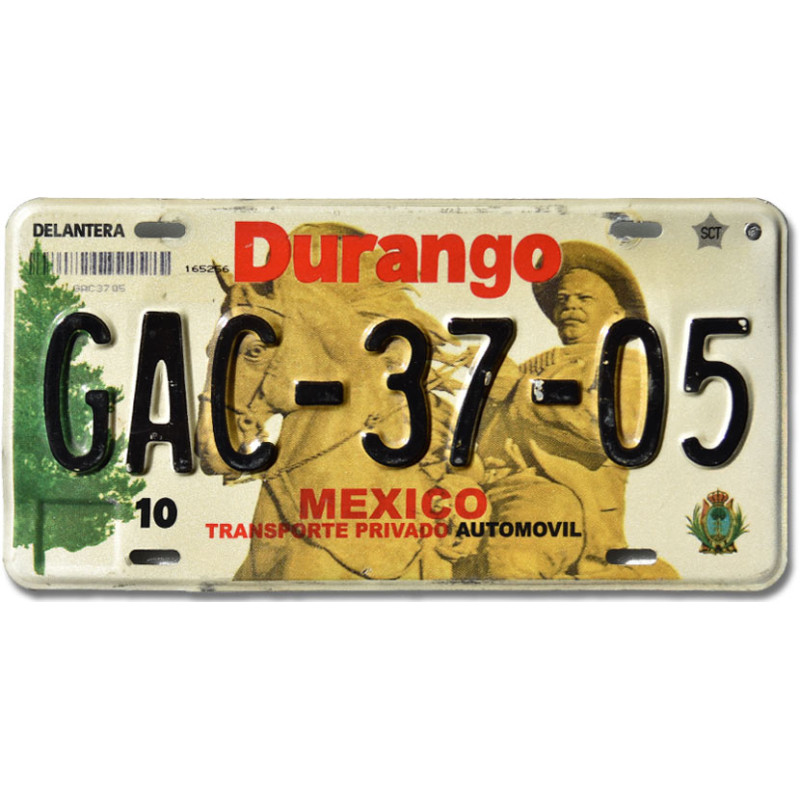 Mexikói rendszám Durango GAC-37-05