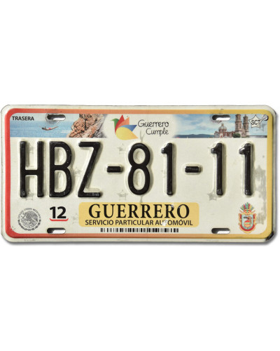 Mexikói rendszám Guerrero HBZ-81-11