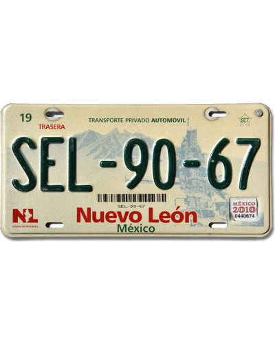 Mexikói rendszám Nuevo León SEL-90-67