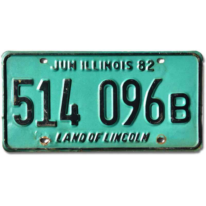 Amerikai rendszám Illinois 1982 Green 514 096B