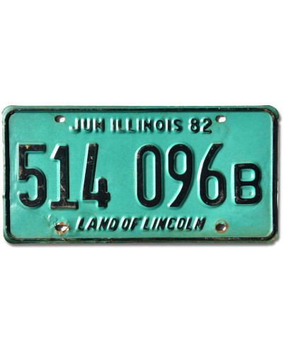 Amerikai rendszám Illinois 1982 Green 514 096B