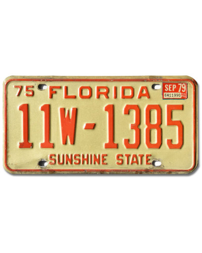 Amerikai rendszám Florida 1975 Sunshine State 11W-1385