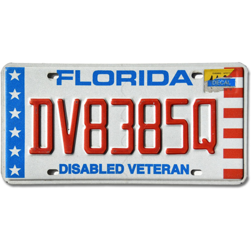 Amerikai rendszám Florida Veteran DV8385Q