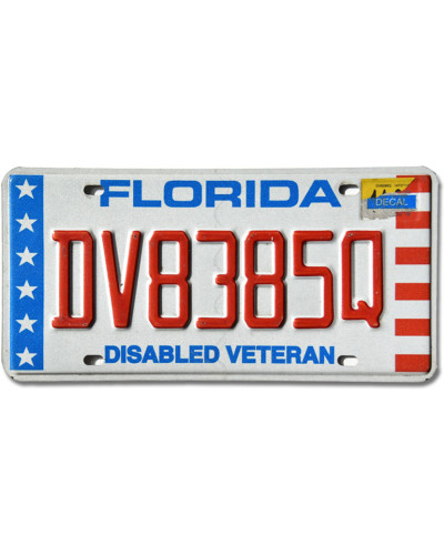 Amerikai rendszám Florida Veteran DV8385Q