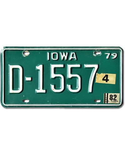 Amerikai rendszám Iowa 1979 Green D-1557