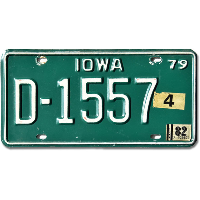Amerikai rendszám Iowa 1979 Green D-1557