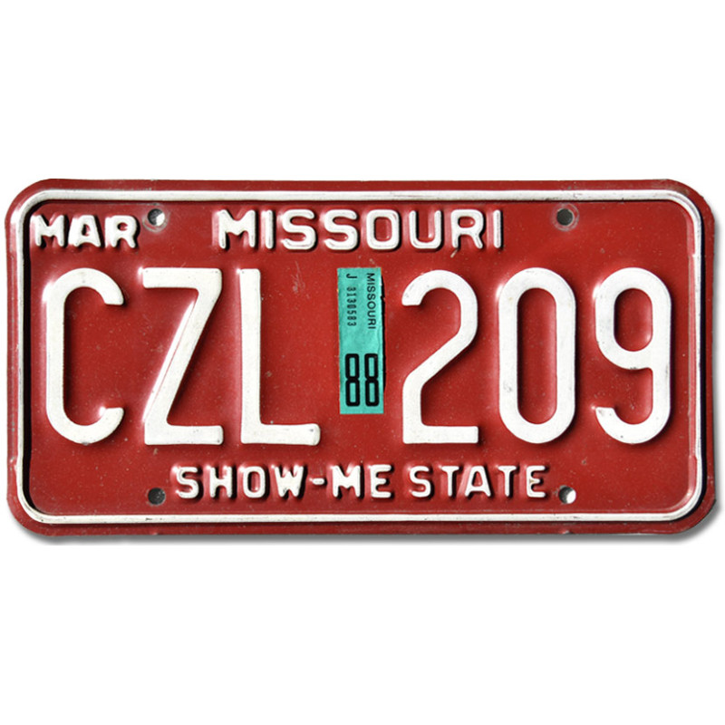 Amerikai rendszám Missouri Red CZL 209