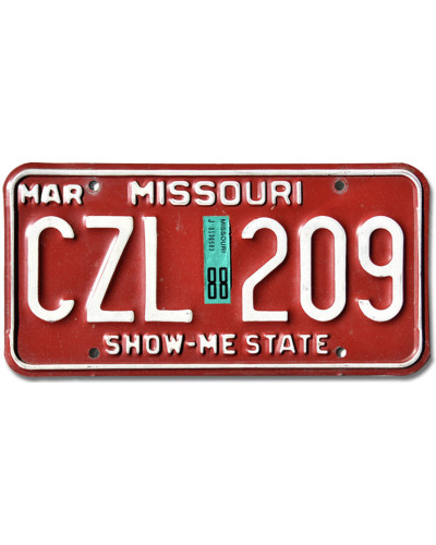 Amerikai rendszám Missouri Red CZL 209