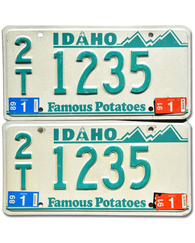 Amerikai rendszám Idaho Potatoes 2T 1235 pár