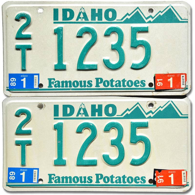 Amerikai rendszám Idaho Potatoes 2T 1235 pár