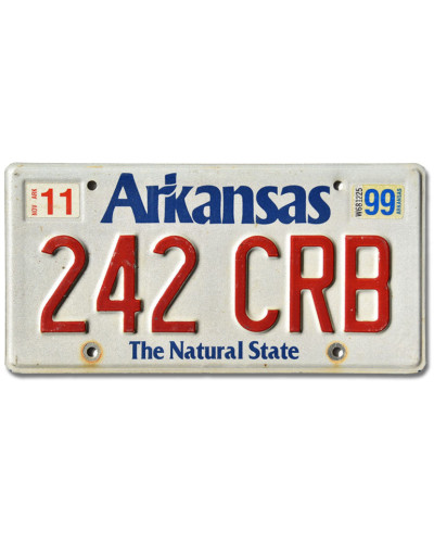 Amerikai rendszám Arkansas White 242 CRB