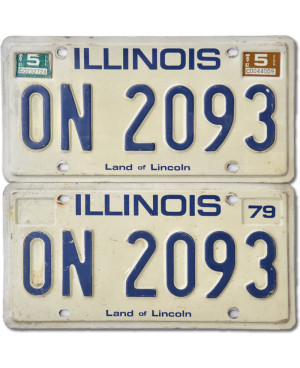 Americká SPZ Illinois Land of Lincoln ON 2093 pár