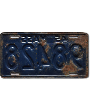 Amerikai rendszám Massachusetts 1945 Blue 98428