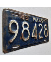 Amerikai rendszám Massachusetts 1945 Blue 98428