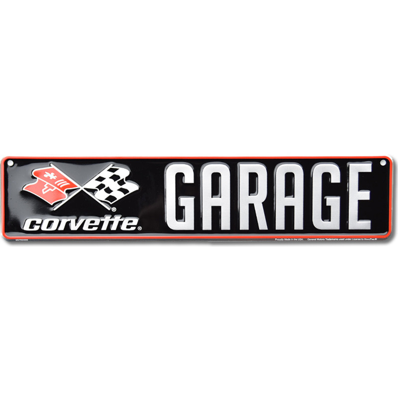 Fém tábla Corvette Garage 45 cm x 10 cm