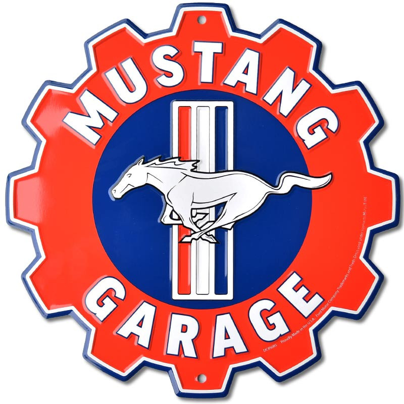 Fém tábla Ford Mustang Garage Gear 30 cm