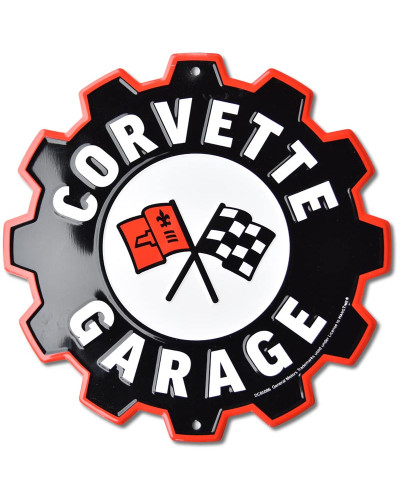 Fém tábla Corvette Garage Gear 30 cm