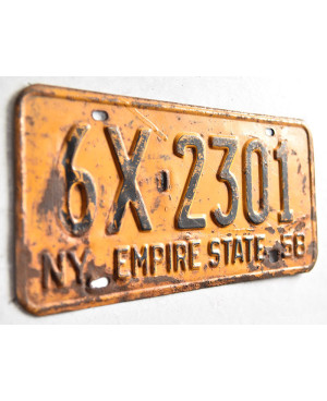 Amerikai rendszám New York 1958 Yellow 6X-2301