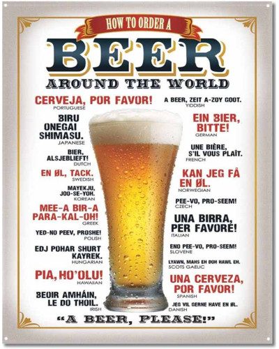Fém tábla Beer Around the World 40 cm x 32 cm