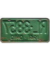 Amerikai rendszám Ohio 1961 Green RL-3857