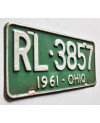 Amerikai rendszám Ohio 1961 Green RL-3857