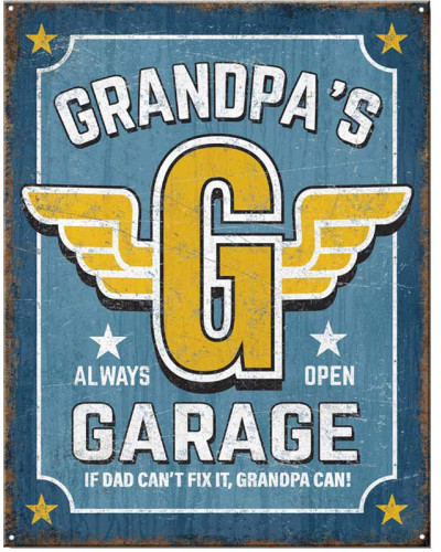 Fém tábla Grandpa´s Garage 40 cm x 32 cm